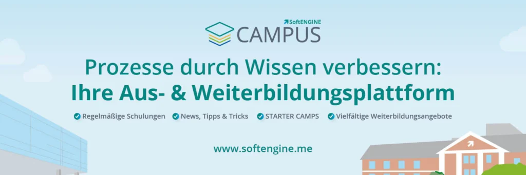 SoftENGINE CAMPUS Header; Infos über die Wissensplattform