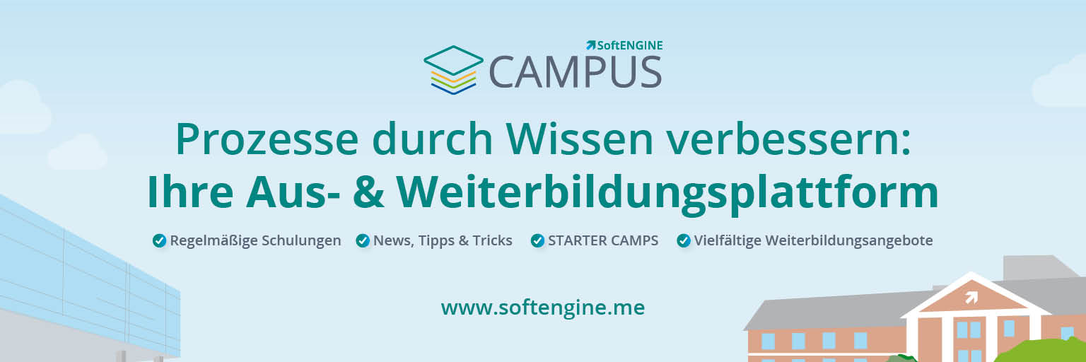 SoftENGINE CAMPUS Header; Infos über die Wissensplattform